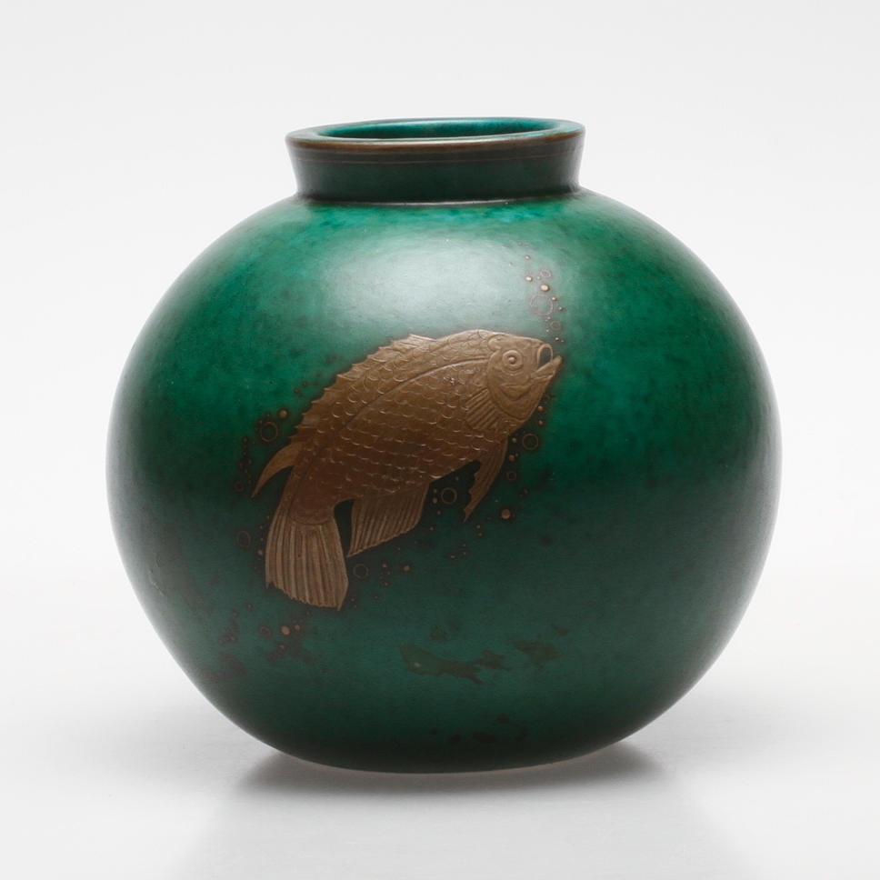 VAS, stengods, "Argenta", Wilhelm Kåge, Gustavsberg, signerad.