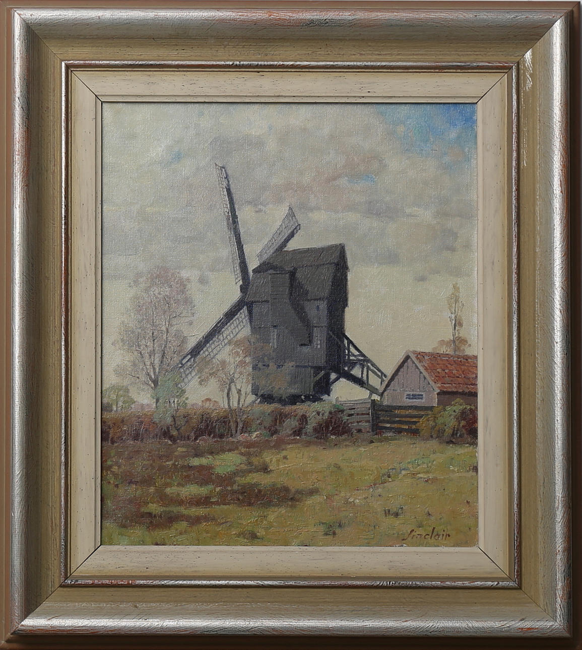 FOLKE SINCLAIR. Subbamölla vid Hyllarp, olja på duk, signerad Sinclair.