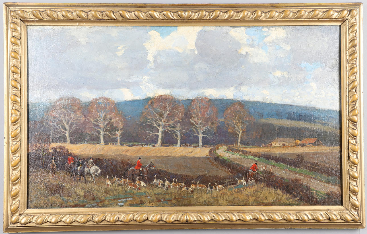 ROBERT HUGH BUXTON (1871-1965). HUNTING SCENE IN DEVON.