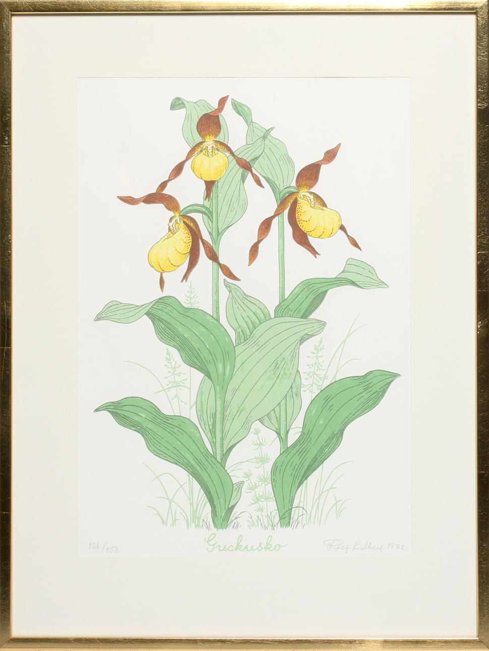 ROLF LIDBERG. "Guckusko", litografi, signerad, numrerad 136/150, daterad 1972.