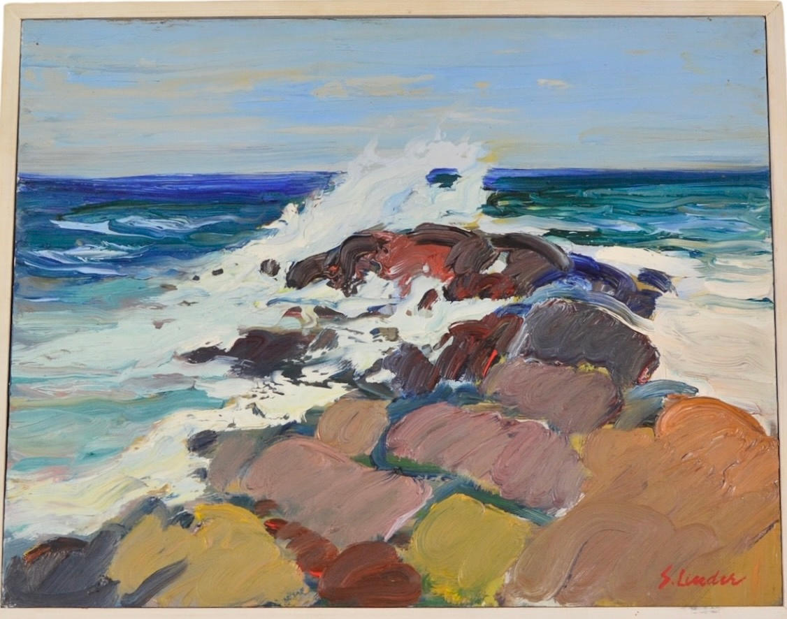 SVEN LINDER. Olja på pannå.