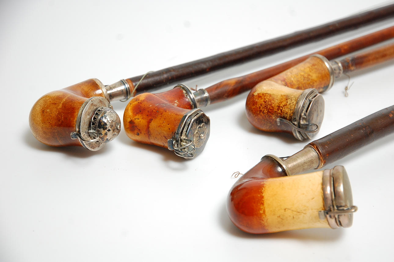 SJÖSKUMSPIPOR, 4 st, silver 1800-tal.