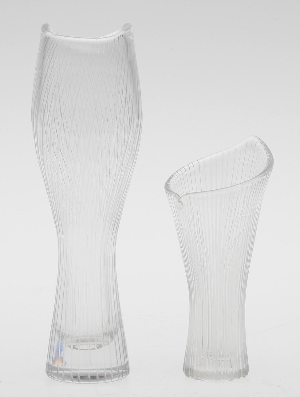 VASER, 2 st, glas, Tapio Wirkkala, Iittala, Finland, sign.