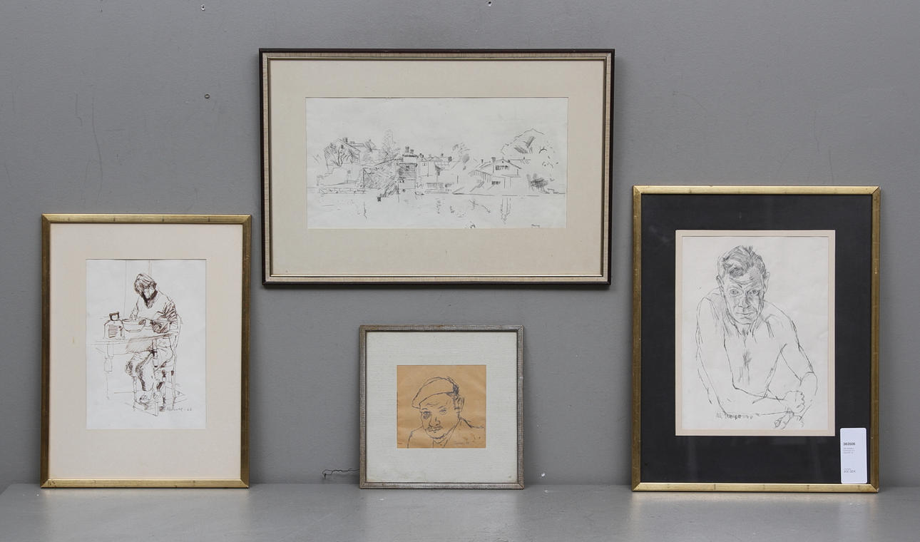 PÄR THORELL. Teckningar, 4 st, signerade.