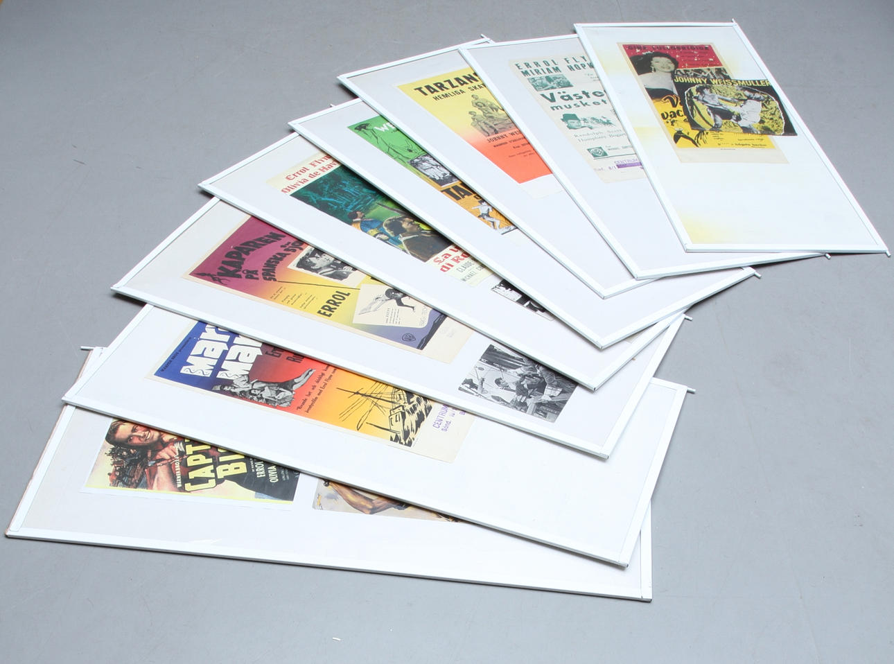 FILMAFFISCHER, 17 st, Errol Flynn och Jonny Weismuller, 1900-talets andra hälft.