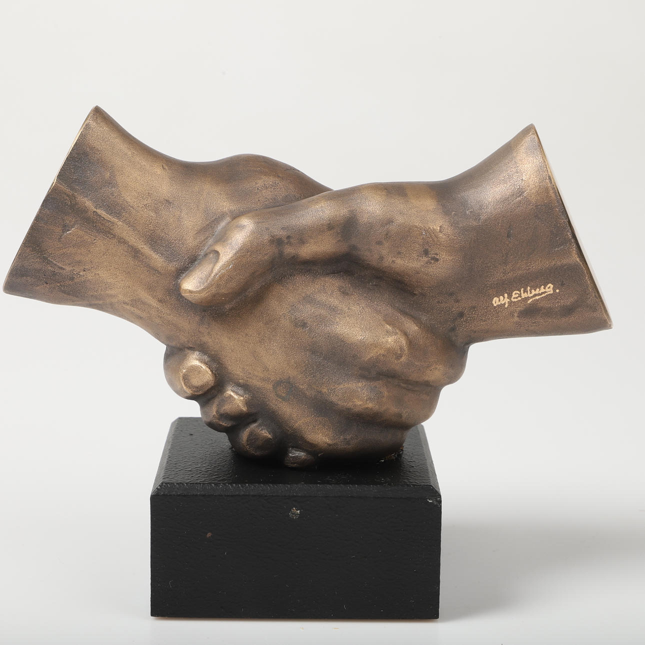 ELF EKBERG. Sculpture, bronze on plinth, signed.