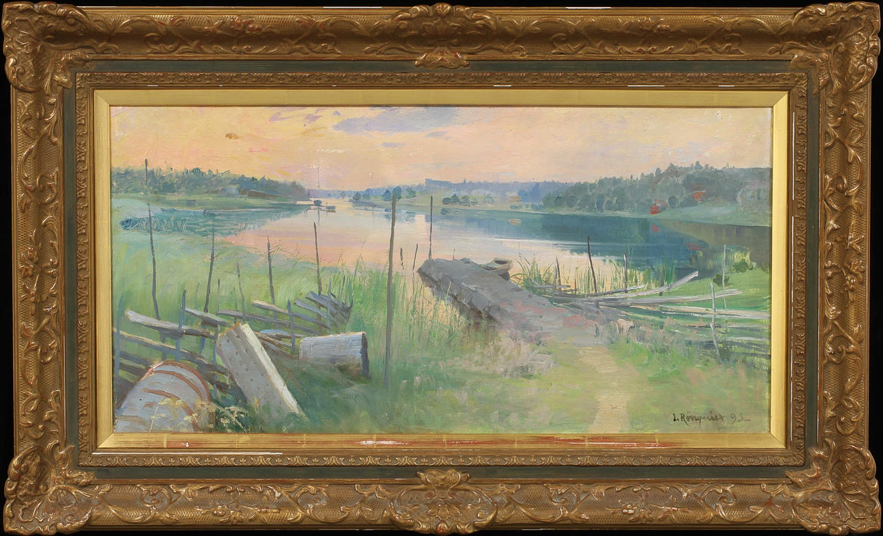 LOTTEN RÖNQUIST. Sjölandskap, olja på duk, signerad och daterad 93.