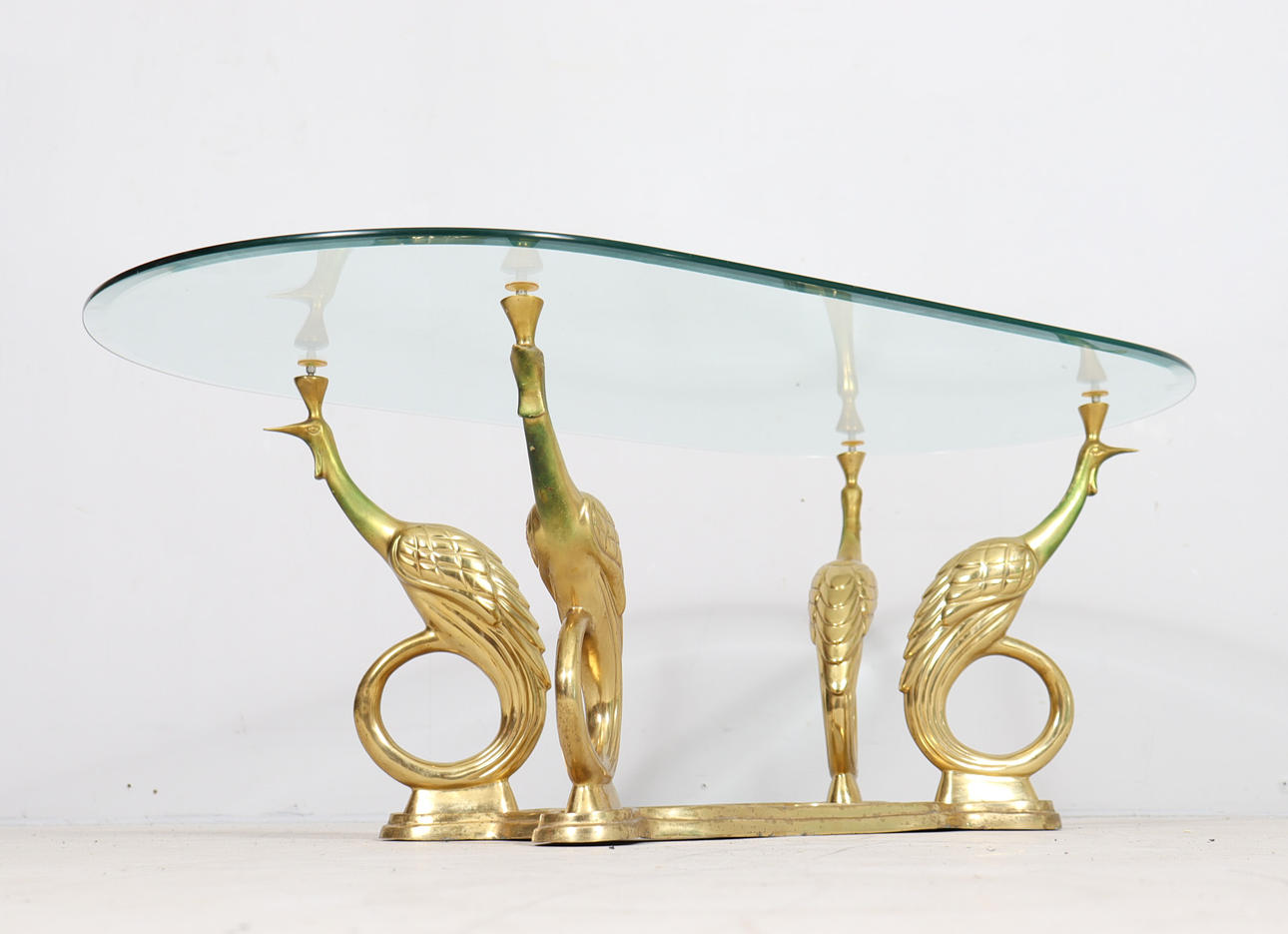 Hollywood Regency Peacock Coffee Table, Sculptural Side Table, 1960s.