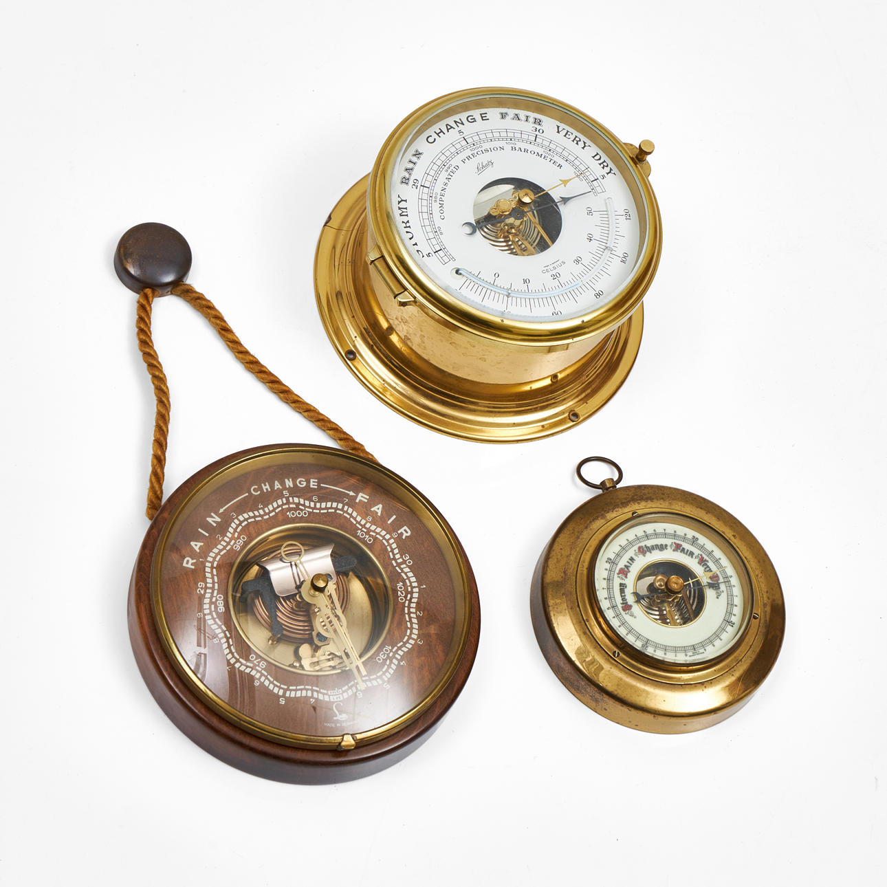 SHIP BAROMETER/THERMOMETER, Schatz, 2 barometers included.