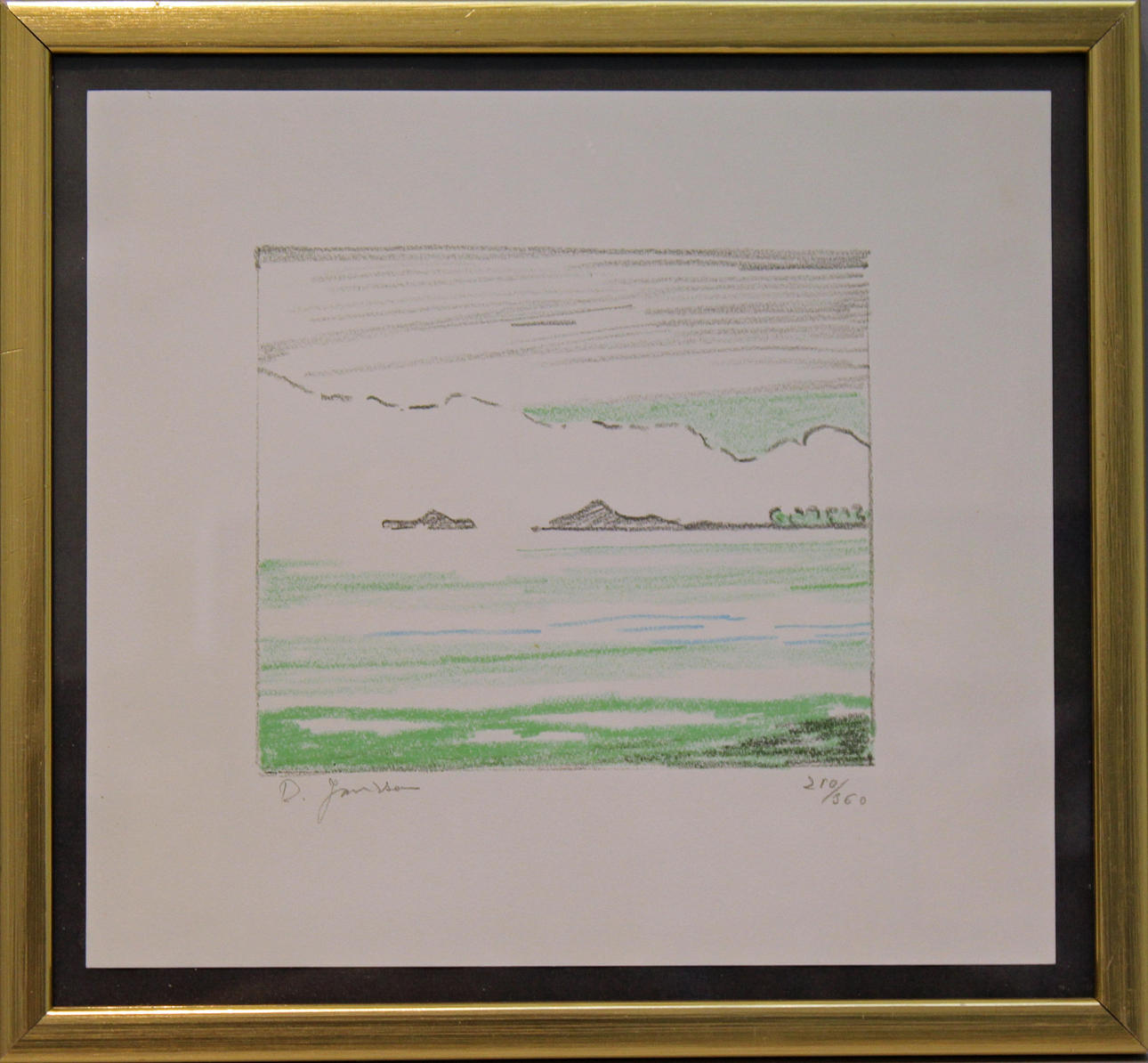 RUNE JANSSON. Landskap. Färglitografi. Signerad R Jansson. 210/360.