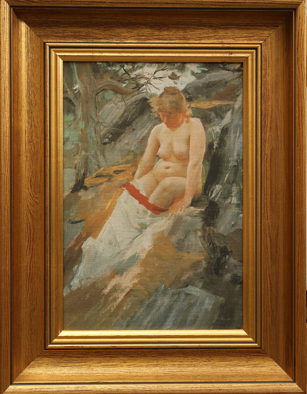 ANDERS ZORN efter, tryck, nakenstudie på klippa, Master Art Malmö.