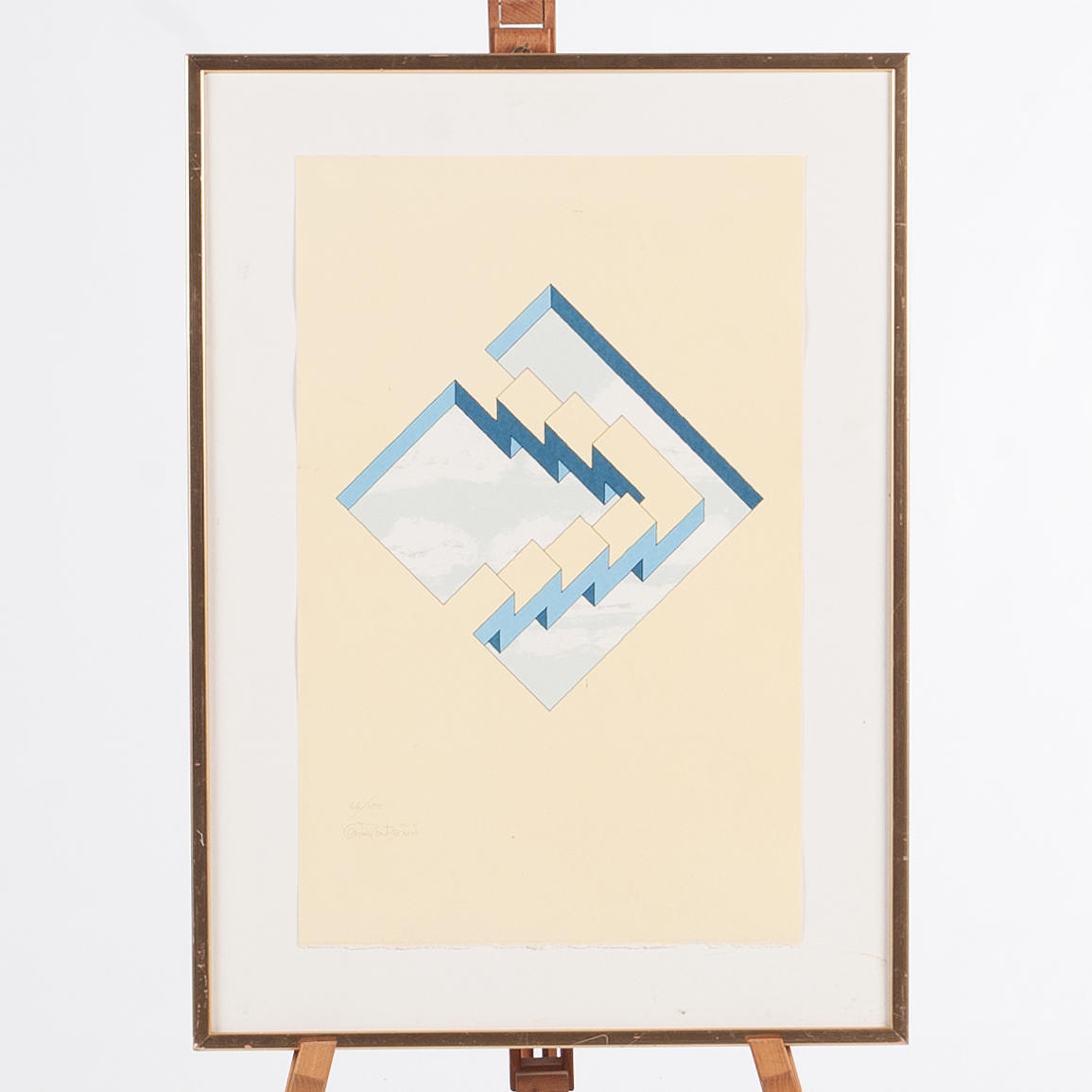 OSCAR REUTERSVÄRD. Lithograph “Impossible figure” signed numbered 66/100.