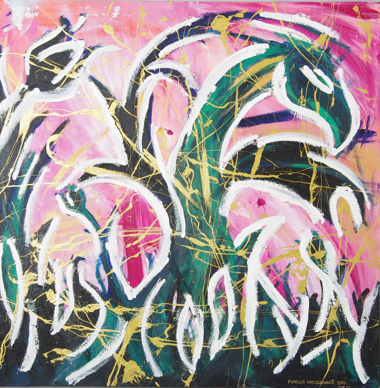 MARCUS WALTERMARK. "Rise of the green dragon", olja på duk, signerad 2006.