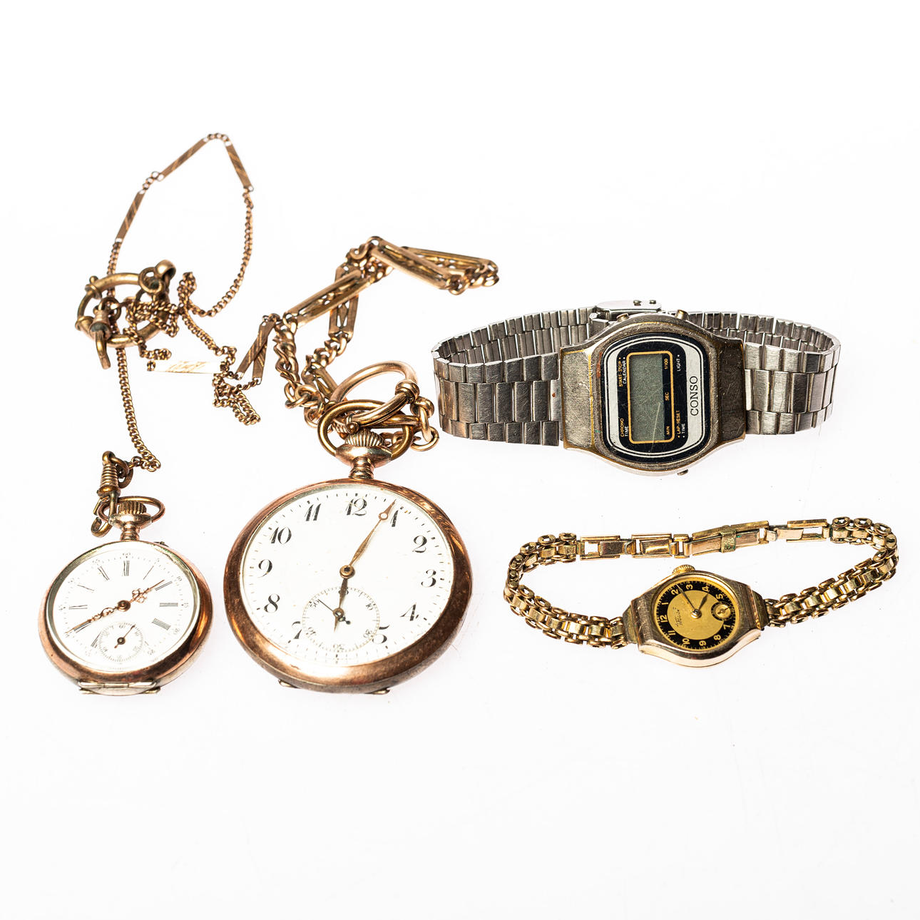 KLOCKOR, 4 st b.la fickur i silver.