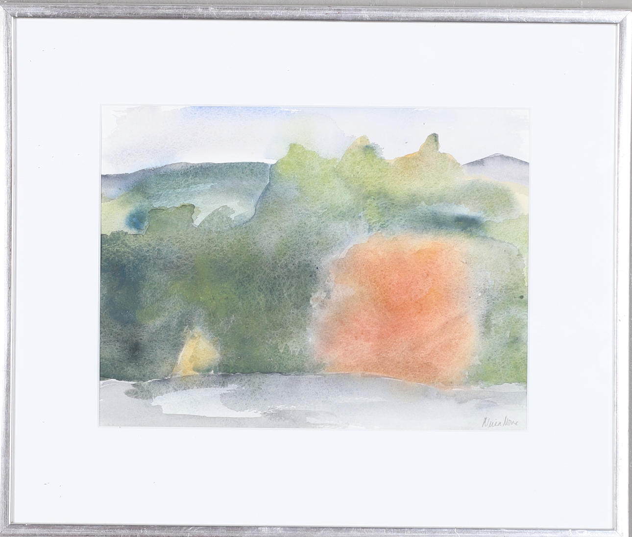 NINA NORRE. Akvarell, signerad.