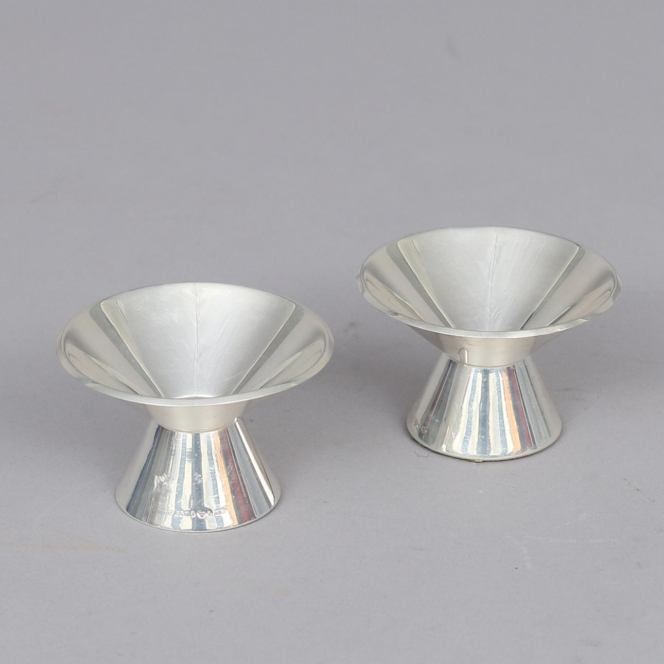 CANDLESTICKS, A pair, Silver, GAB.