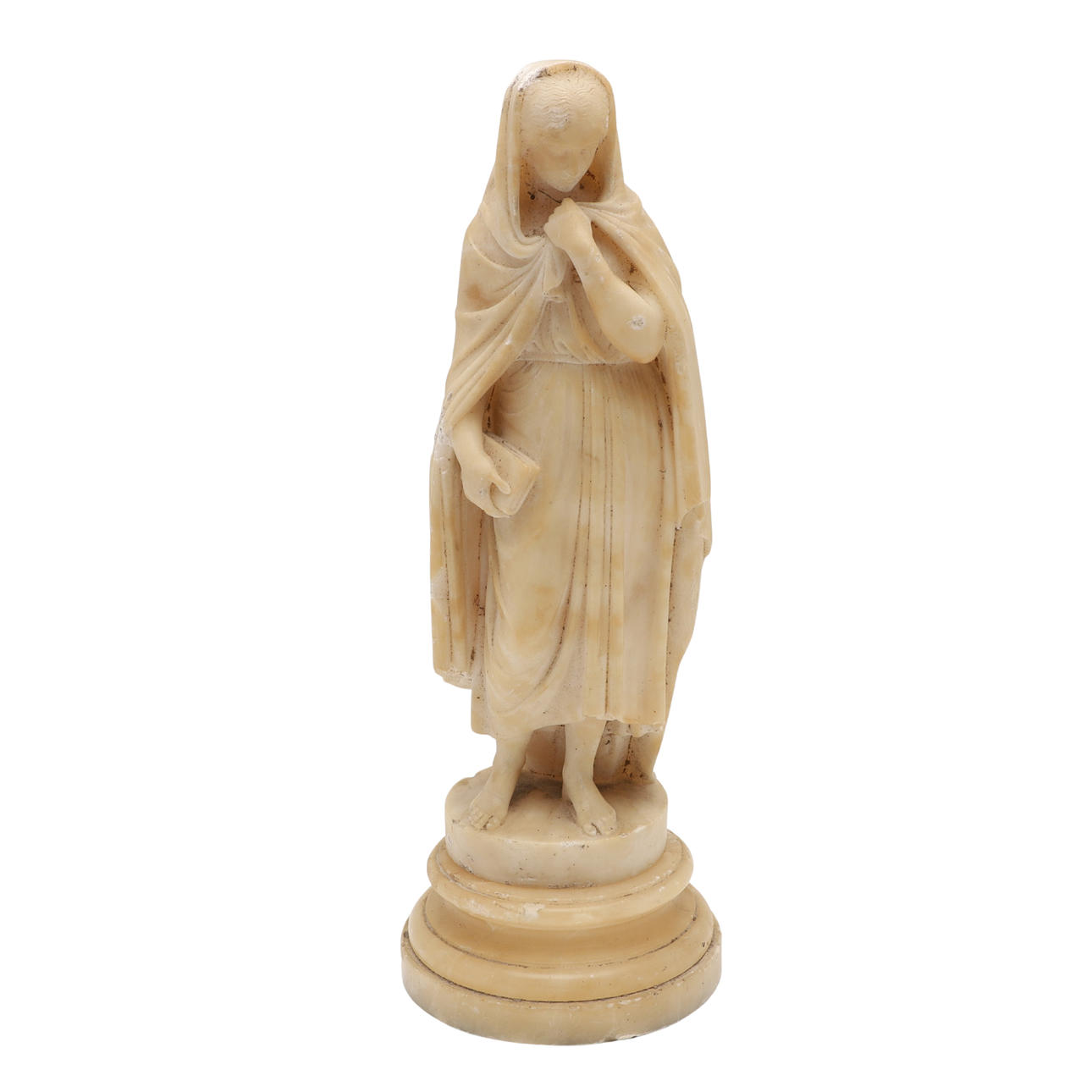 CARVED ALABASTER FIGURE.