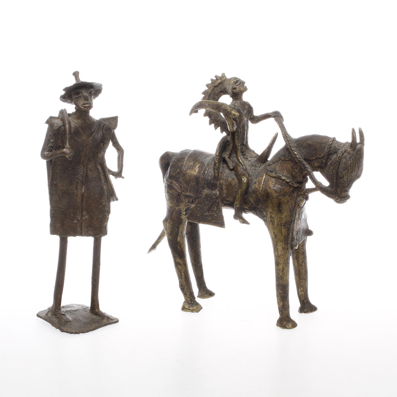 FIGURINER, 2 st, brons, inköpta i Liberia på 1960-talet.