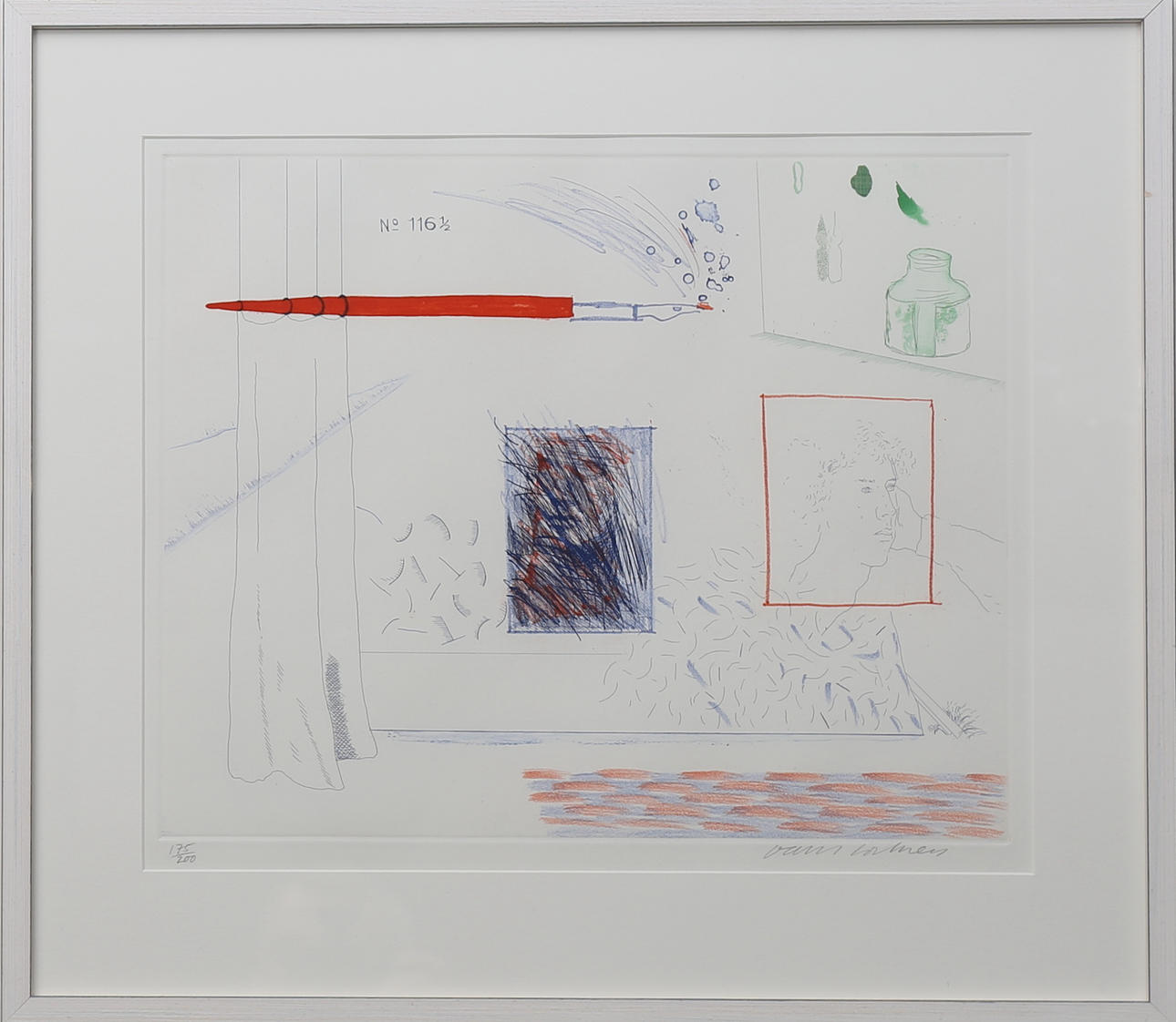DAVID HOCKNEY. The Etching Is The Subject 1976-1977, färgetsning/akvatint nr 175/200, signerad.