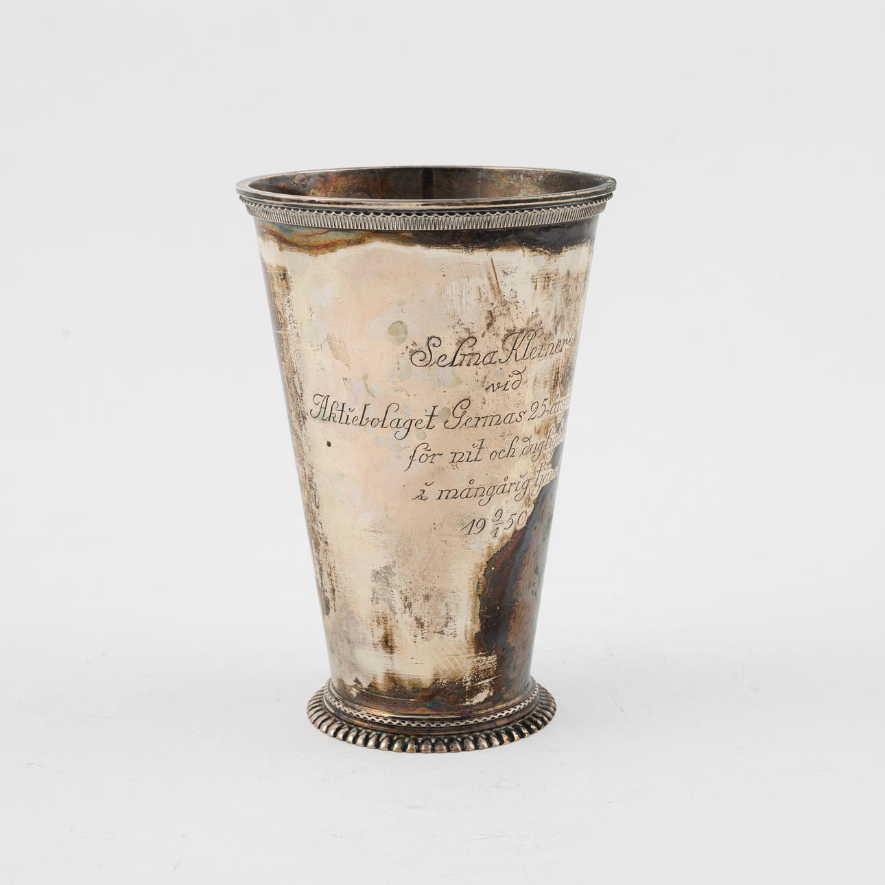 A silver trophy/vase, CG Hallberg, 1949.