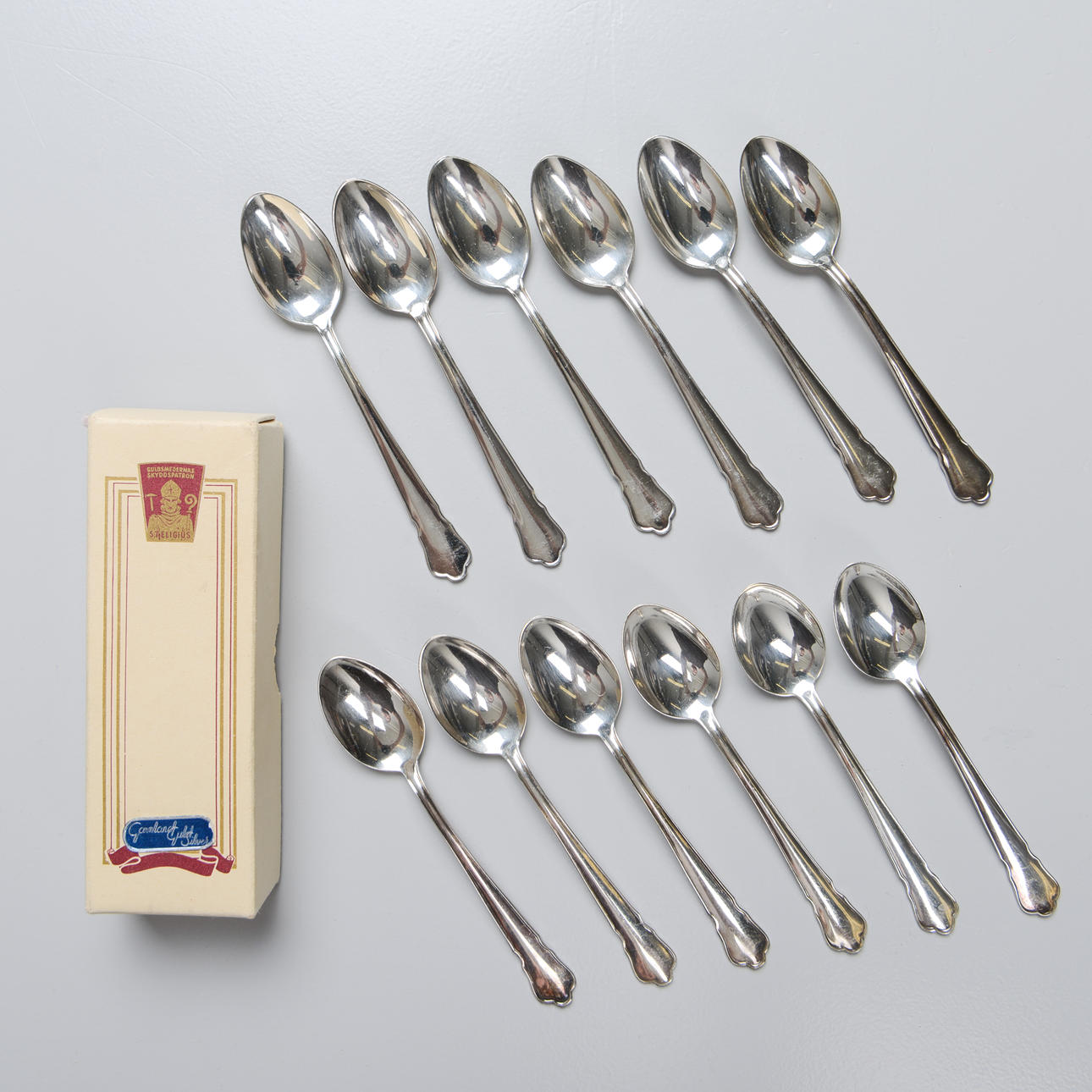 KAFFESKEER, 12 stk, sølv, model Disa, GAB.