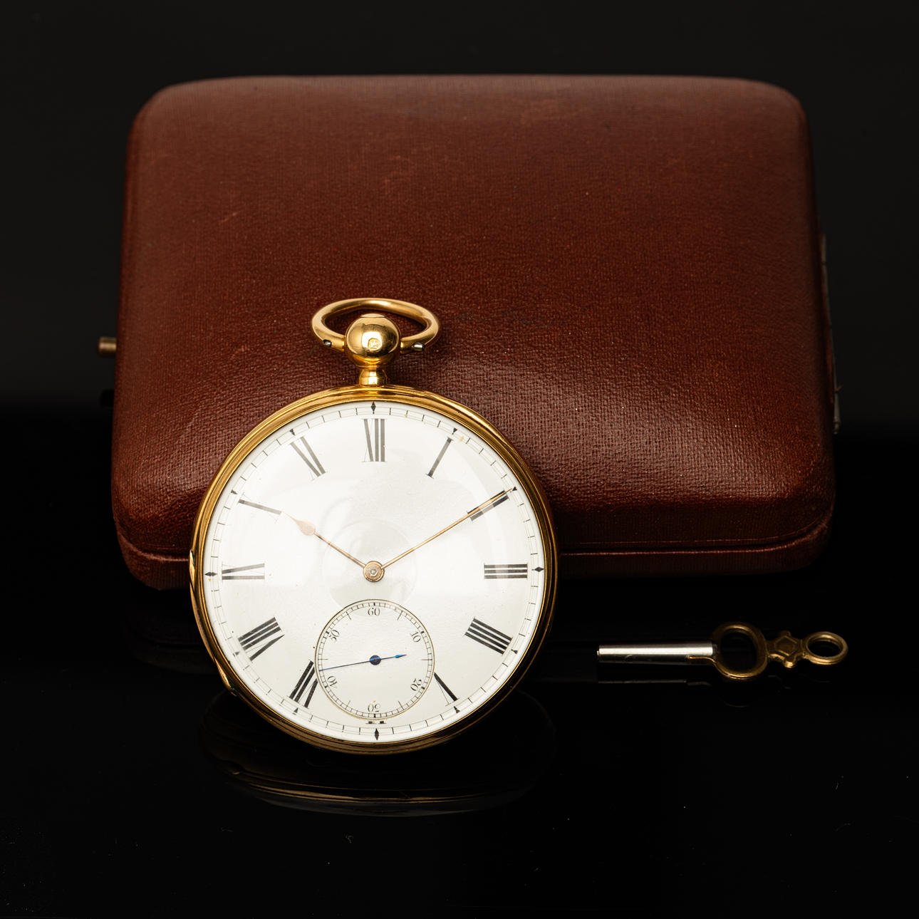 A pocket watch, manual, key puller, movement signed E.D.Johnson & Son, 9 Wilmington Squ, London, outer and inner case of 18K gold, second half of the 19th century.