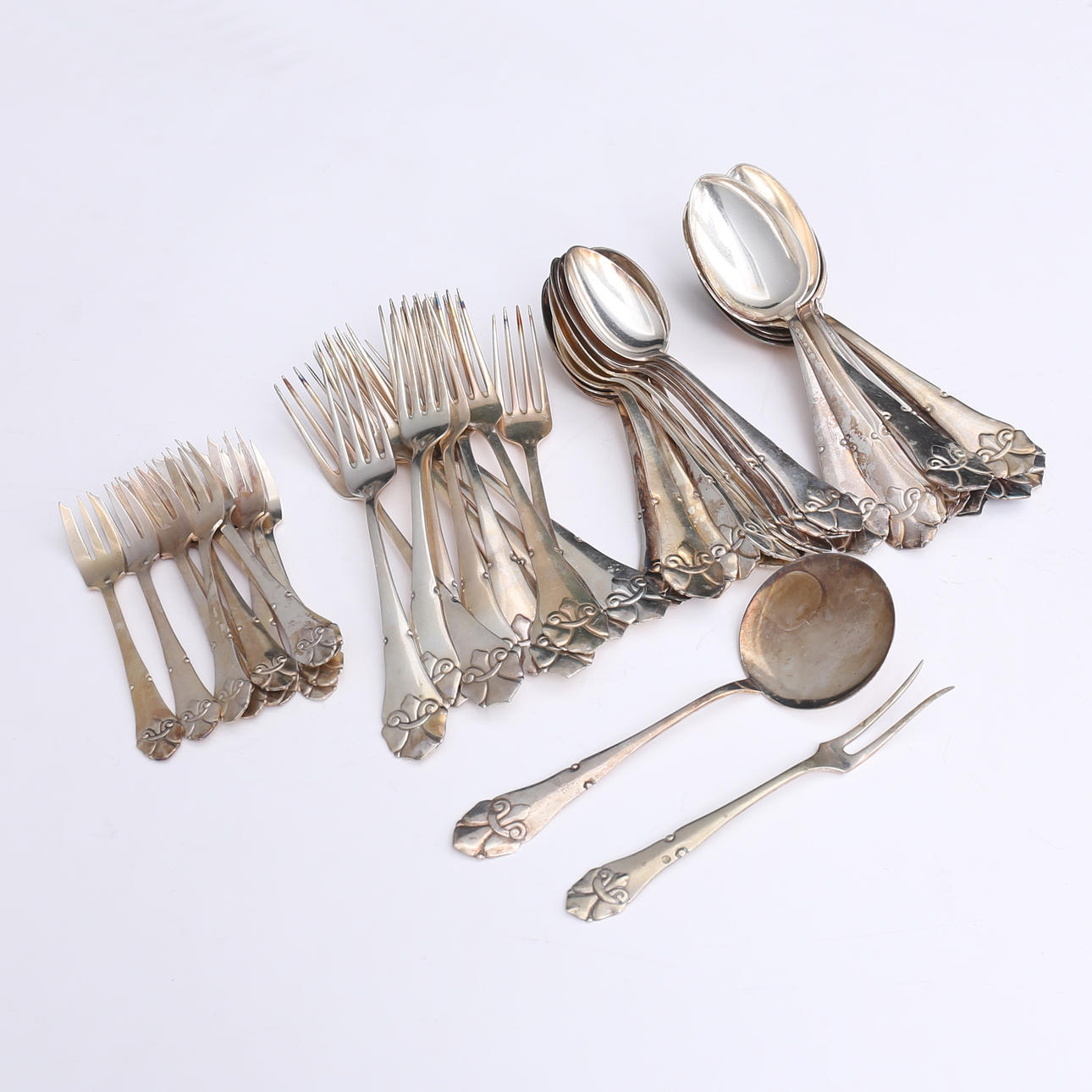 BESTIK, 49 dele, sølvbelagt, nikkelsølv, Atla, Danmark.