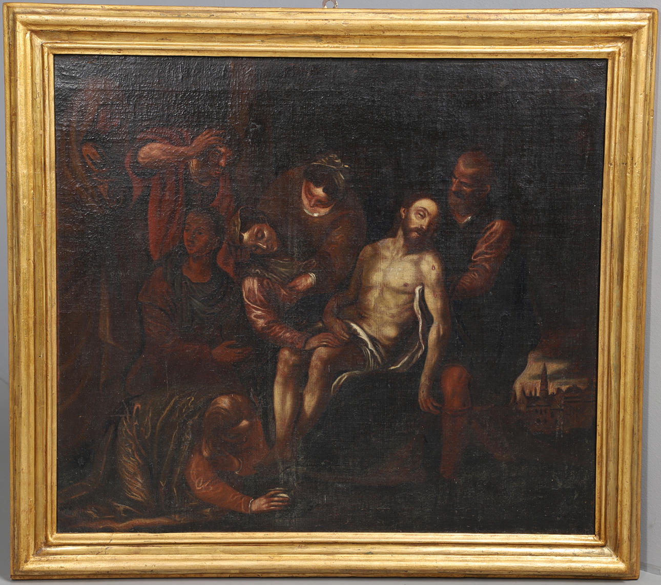 FOLLOWER OF JACOPO BASSANO (1510-1592). LAMENTATION OVER THE DEAD CHRIST.