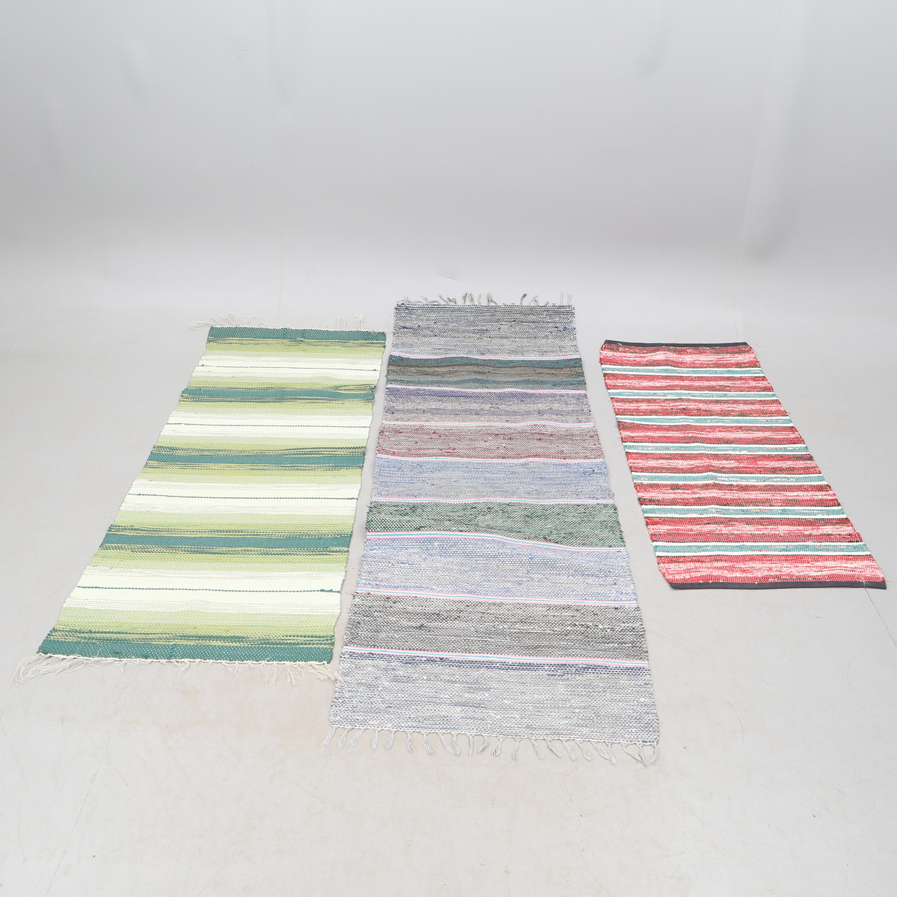 RAG MATS, three pieces.