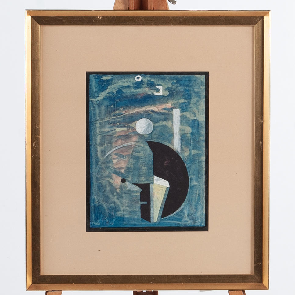 GÖRAN FOLCKER. Watercolor. surreal composition.