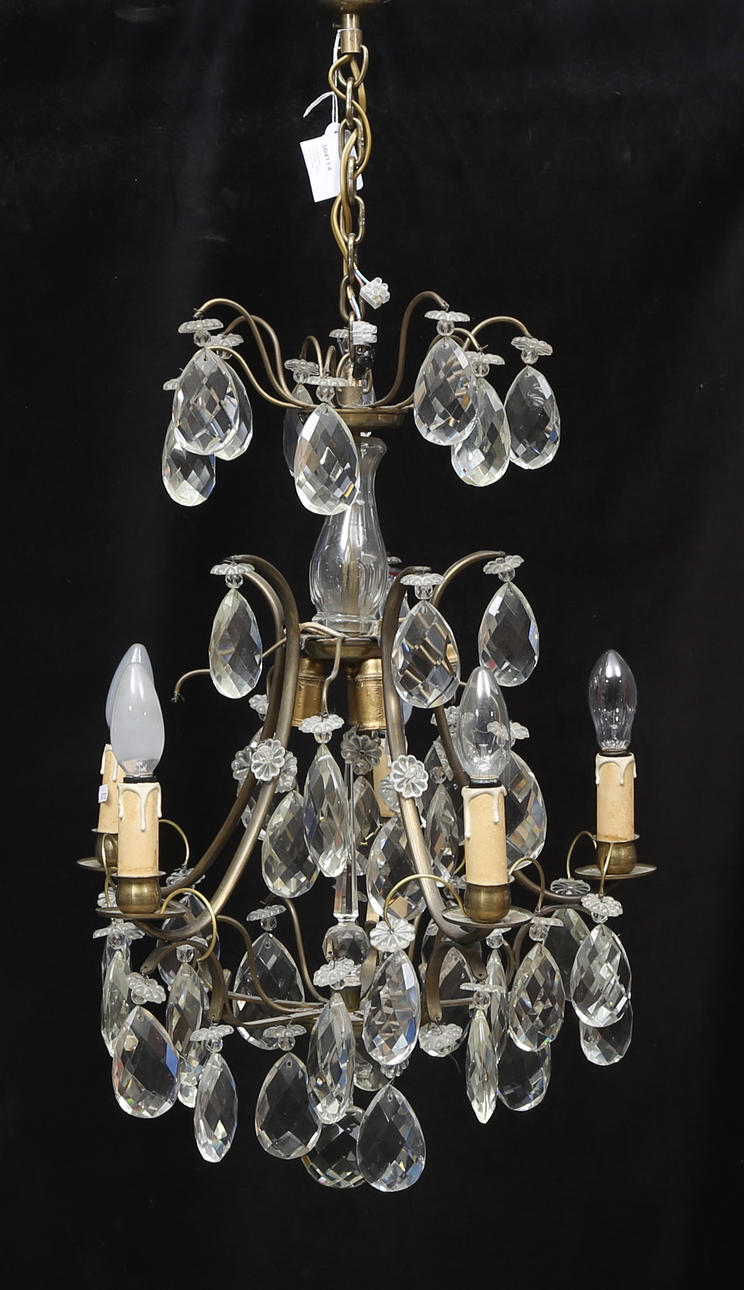 TAKKRONA, rokokostil, 1900-tal, höjd utan kedja ca. 55 cm.