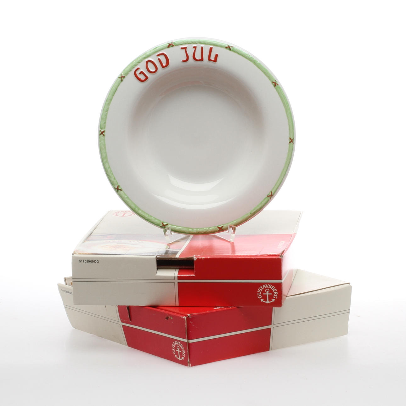 GRÖTTALLRIKAR, 4 st, porslin,"God Jul", Gustavsberg.