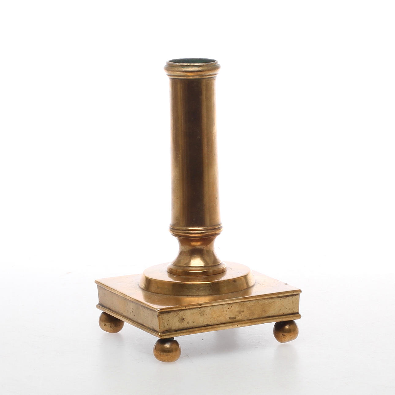 LJUSSTAKE, mässing, gustaviansk, 1700-tal.