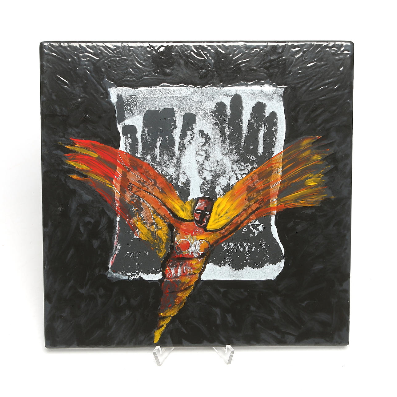 DAG WALLIN. Väggplatta, emaljerad plåt, signerad a tergo.