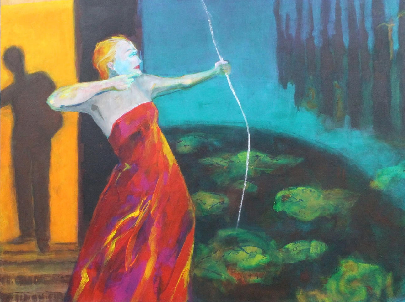 RENATE SIEMES. Attributed. 'Archer', acrylic on canvas.
