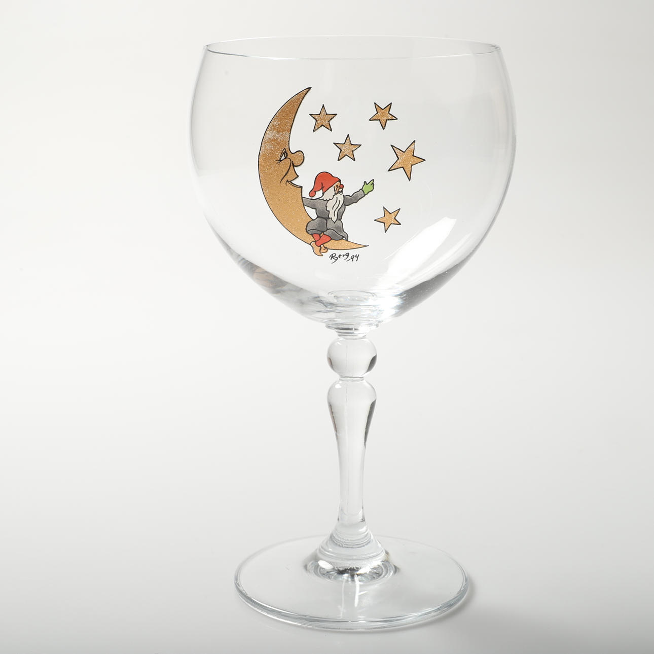 GLAS, 12 stycken, glas med tomtemotiv.