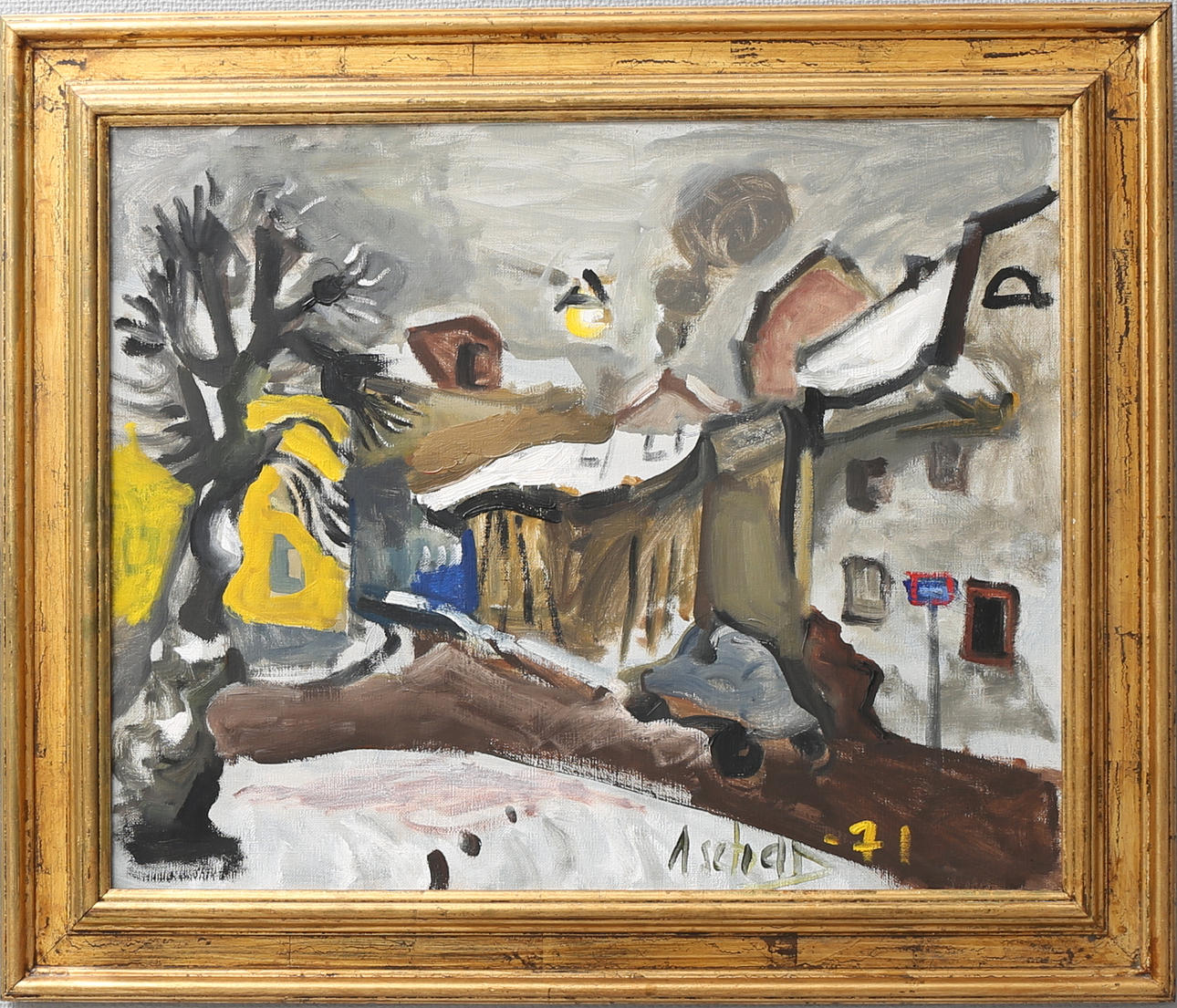 ULF ASCHAN. Motiv från Växjö. Olja på duk, signerad och daterad -71.