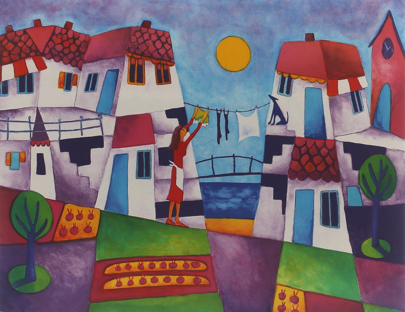 INGRID ROTH. Färglitografi, signerad samt numrerad 288/290.