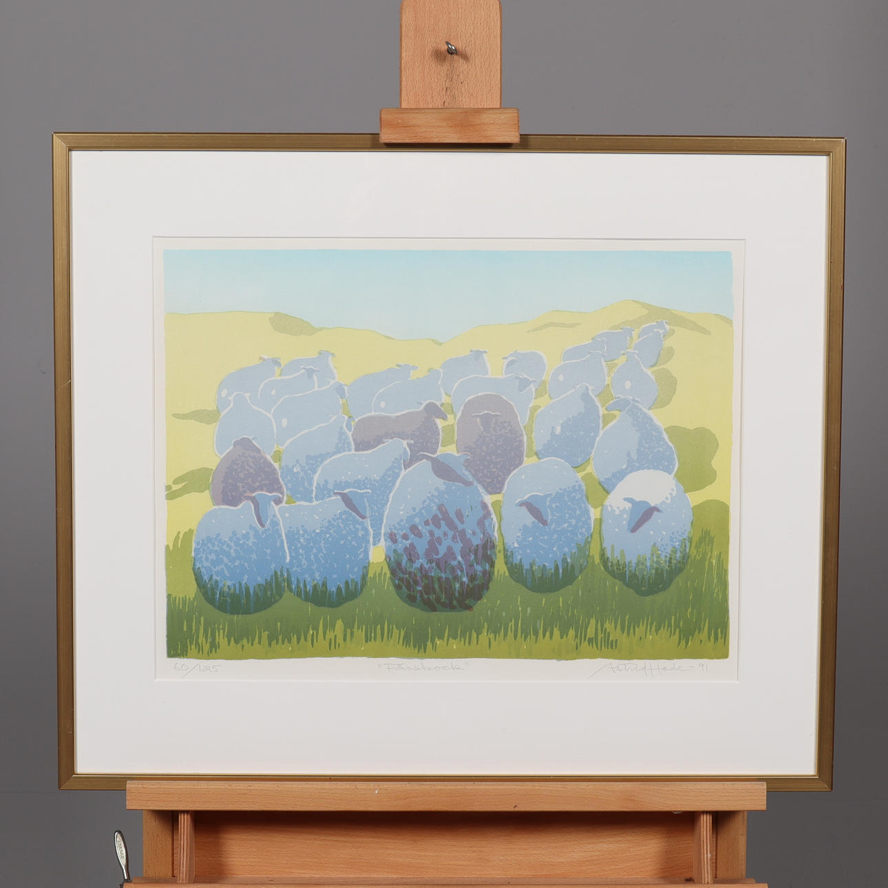 ASTRID HEDE. LITHOGRAPH, “Sheep cook”, signed, dated -91, numbered 60/125.