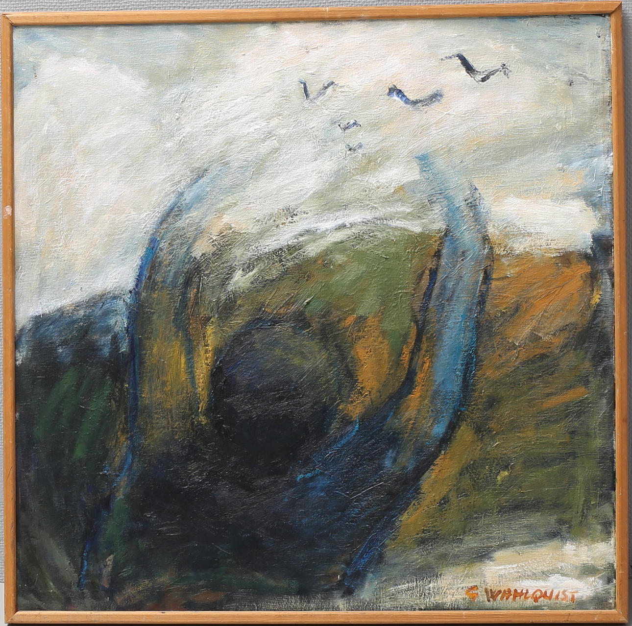 GUNNEY WAHLQVIST. "Frihet". Olja på duk, signerad.