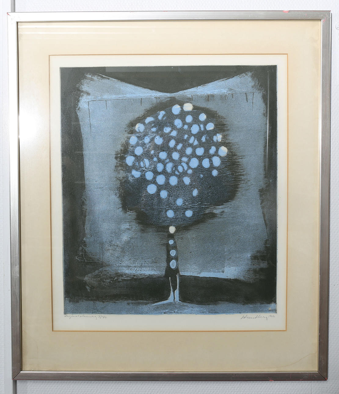 BERTIL LUNDBERG. Etsning, numrerad 3/40, Det blå trädet, signerad, daterad 1966.