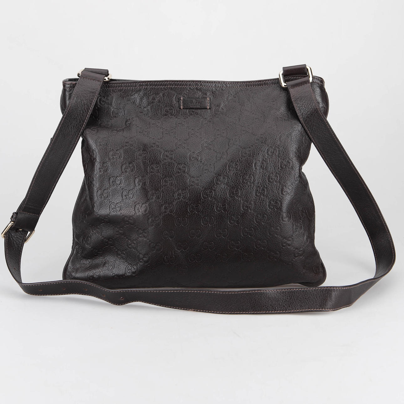 GUCCI Shoulder bag, Guccissima, monogram embossed brown leather.