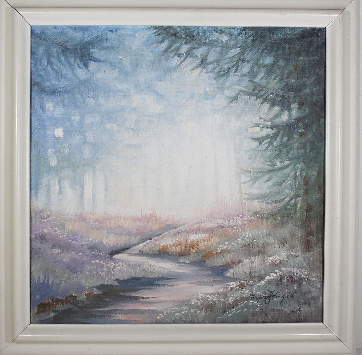 INGVOR HOLMQVIST. olja på duk, " I ljungmarker " signerad.