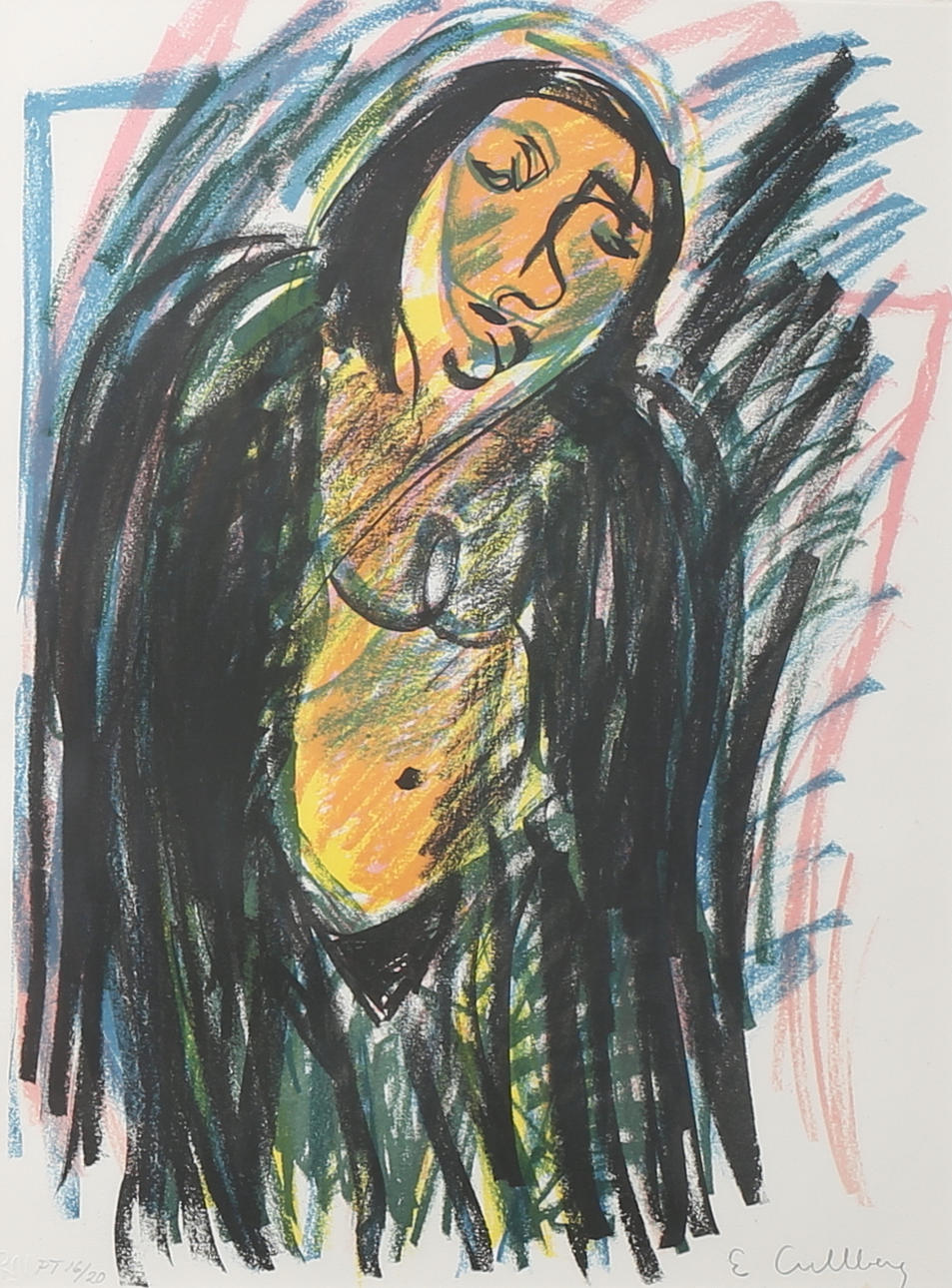 ERLAND CULLBERG. Figur. Färglitografi, signerad och numrerad PT 16/20.