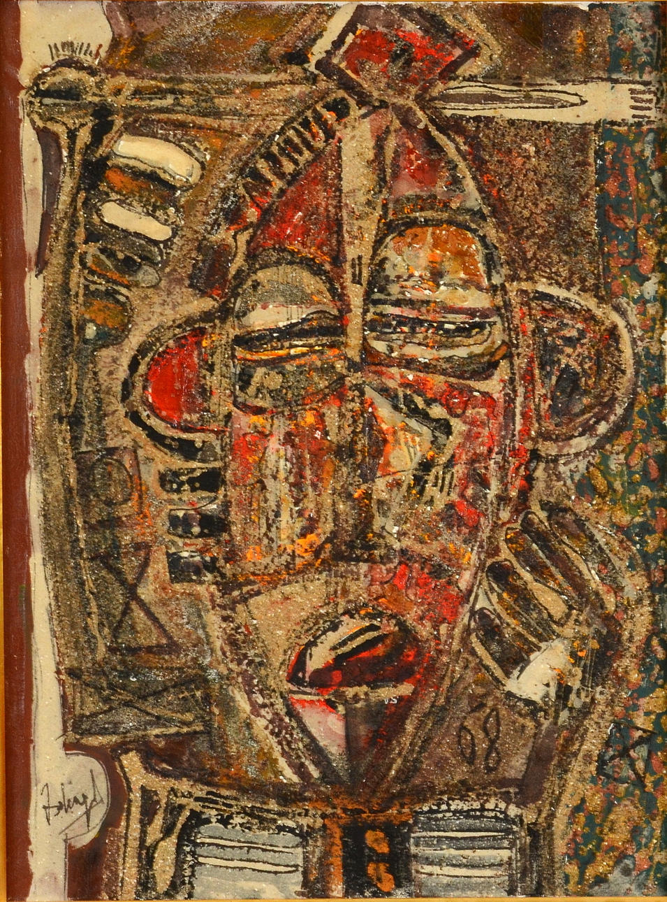 GEORGE EBRIN ADINGRA. Mixed media på duk.