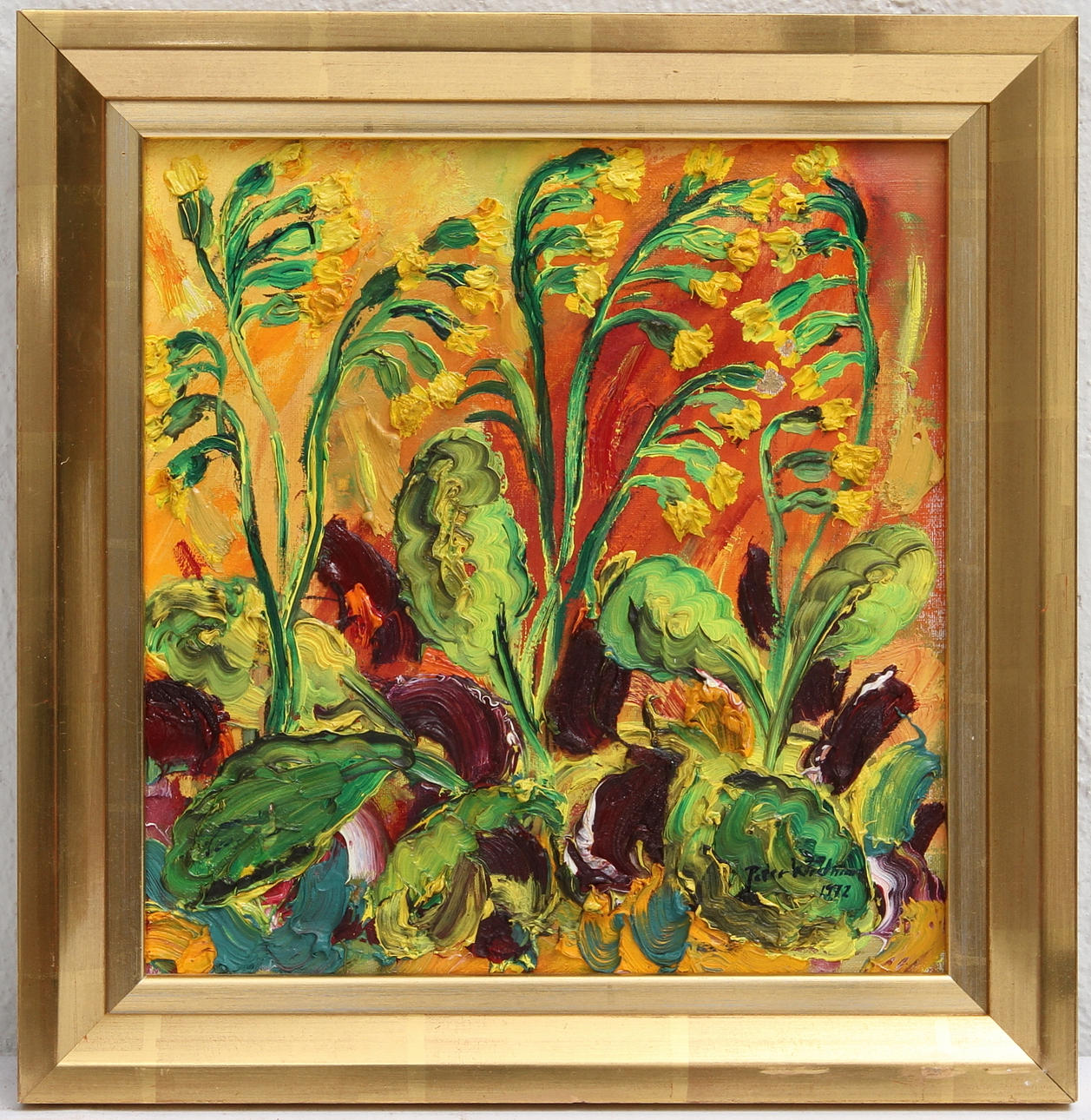 PETER WIDMAN. "Gullviva". Olja på duk, signerad.