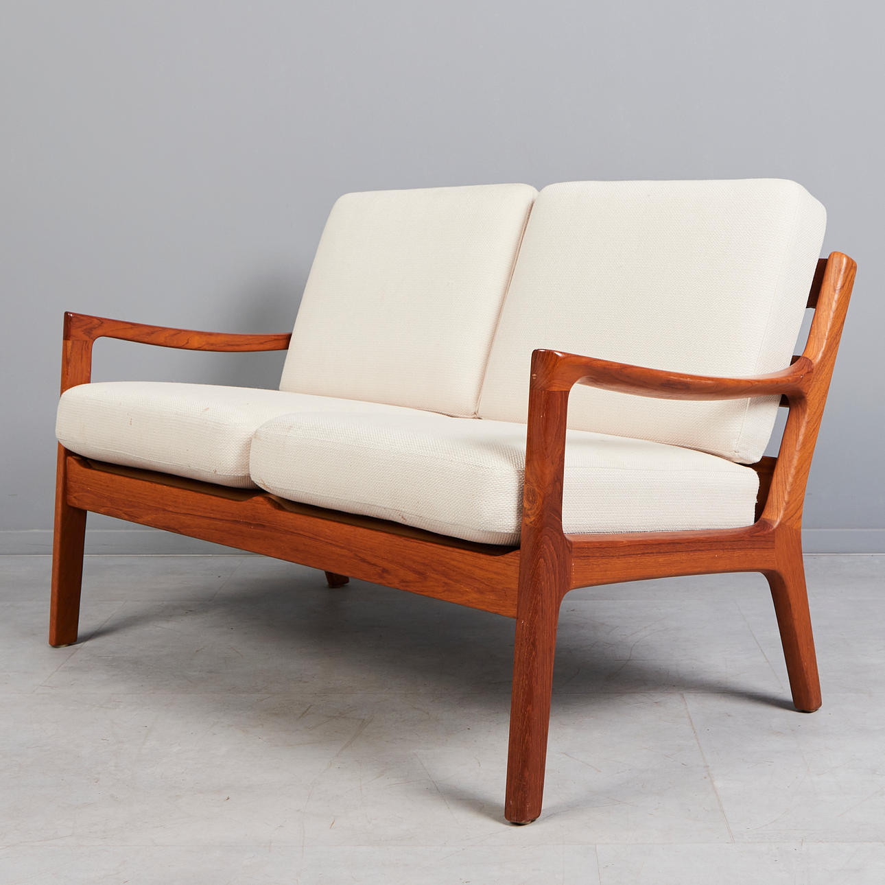Tvåsits/soffa, teak, ull, 1960-tal, Danmark.