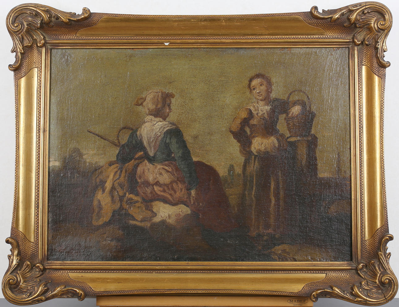 OKÄND KONSTNÄR. Konversation, olja på uppklistrad duk, Holland, 1800-tal. osignerad.