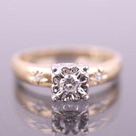 RING med tre brillianter, vitguld 14k, 0,18 ct.