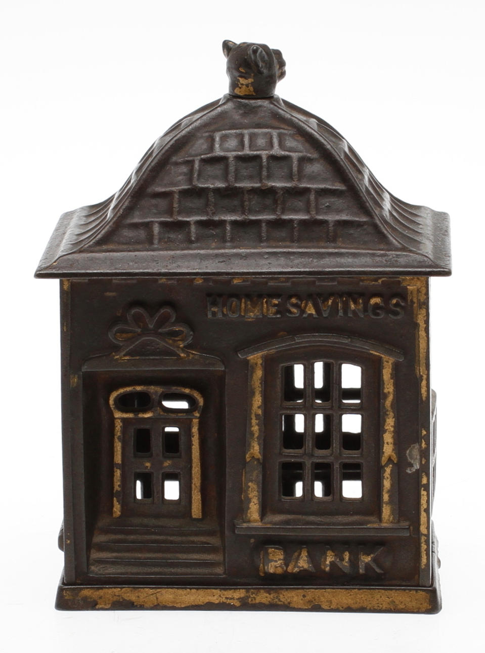 SPARBÖSSA, gjutjärn, märkt Home Savings Bank, Patd mar. 10th 1891.